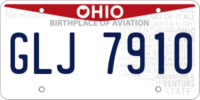 OH license plate GLJ7910