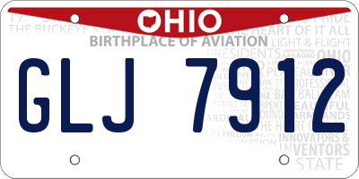 OH license plate GLJ7912