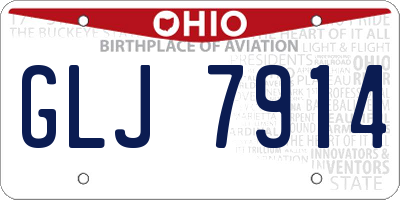 OH license plate GLJ7914