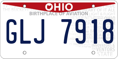 OH license plate GLJ7918