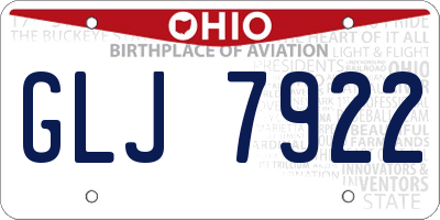 OH license plate GLJ7922