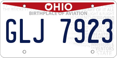 OH license plate GLJ7923