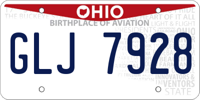 OH license plate GLJ7928