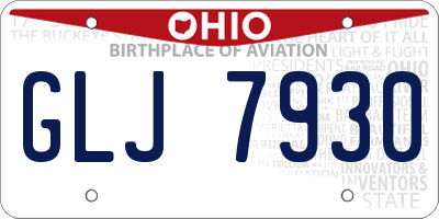 OH license plate GLJ7930