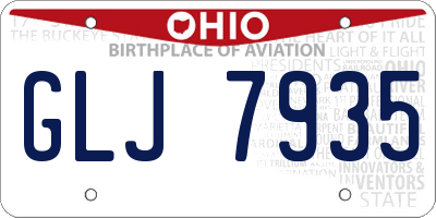 OH license plate GLJ7935
