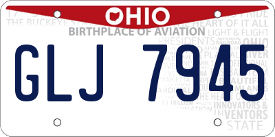 OH license plate GLJ7945