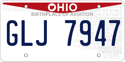 OH license plate GLJ7947