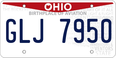 OH license plate GLJ7950