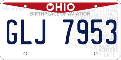 OH license plate GLJ7953