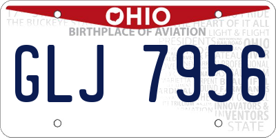 OH license plate GLJ7956