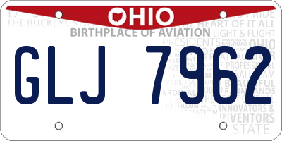 OH license plate GLJ7962