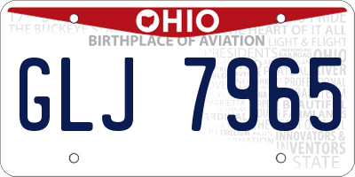 OH license plate GLJ7965