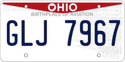 OH license plate GLJ7967