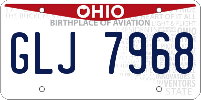 OH license plate GLJ7968