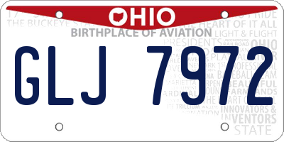 OH license plate GLJ7972