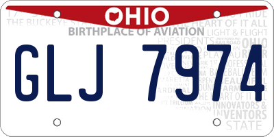 OH license plate GLJ7974