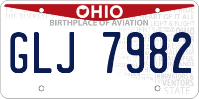 OH license plate GLJ7982