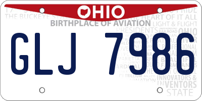 OH license plate GLJ7986