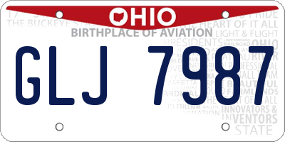 OH license plate GLJ7987