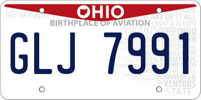 OH license plate GLJ7991