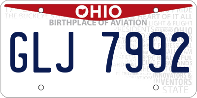 OH license plate GLJ7992