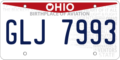 OH license plate GLJ7993