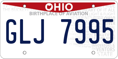 OH license plate GLJ7995