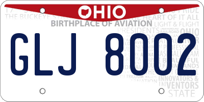 OH license plate GLJ8002
