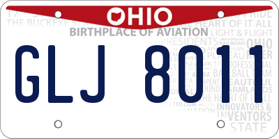 OH license plate GLJ8011