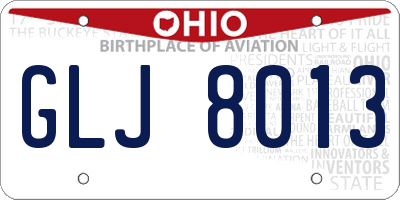 OH license plate GLJ8013
