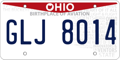 OH license plate GLJ8014