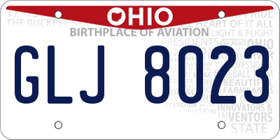 OH license plate GLJ8023