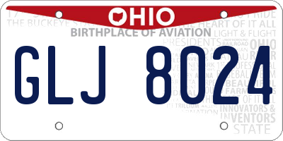 OH license plate GLJ8024