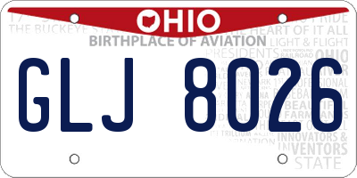 OH license plate GLJ8026