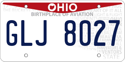 OH license plate GLJ8027