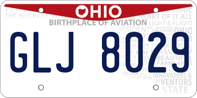 OH license plate GLJ8029
