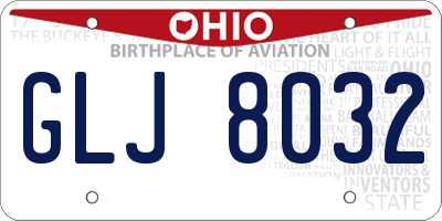 OH license plate GLJ8032