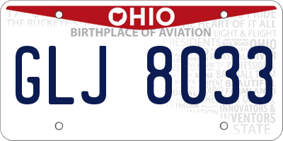 OH license plate GLJ8033