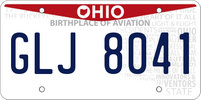 OH license plate GLJ8041