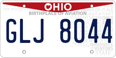 OH license plate GLJ8044