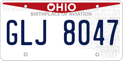 OH license plate GLJ8047