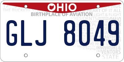 OH license plate GLJ8049