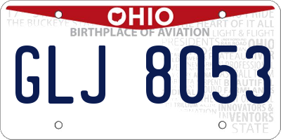 OH license plate GLJ8053