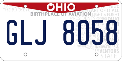OH license plate GLJ8058