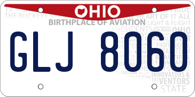 OH license plate GLJ8060