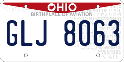 OH license plate GLJ8063