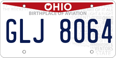 OH license plate GLJ8064