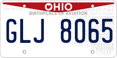 OH license plate GLJ8065