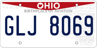 OH license plate GLJ8069