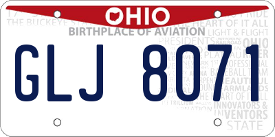 OH license plate GLJ8071